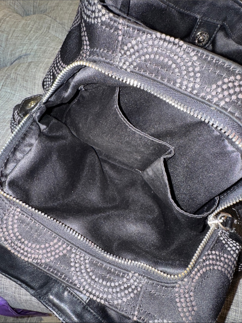 Coach Bag Ashley Dotted Op Art Black Signature Logo Hobo Shoulder Bag - Picture 11 of 17